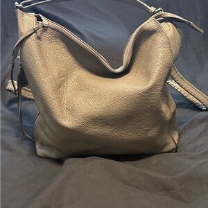 Elegant grey Leather Shoulder/backpack Bag